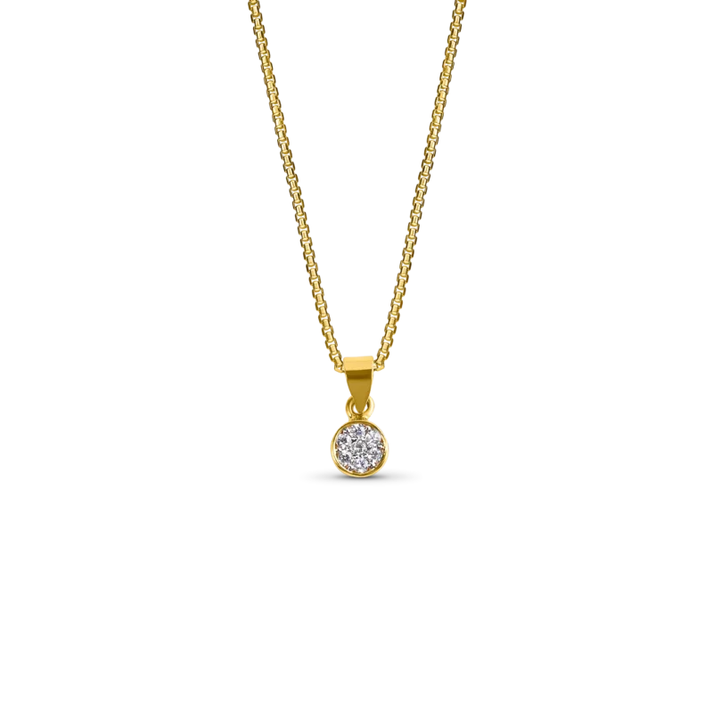 Flat Round Zircon Pendant