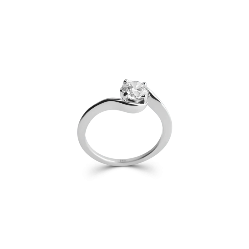 Swirl Round Cubic Zirconia Ring