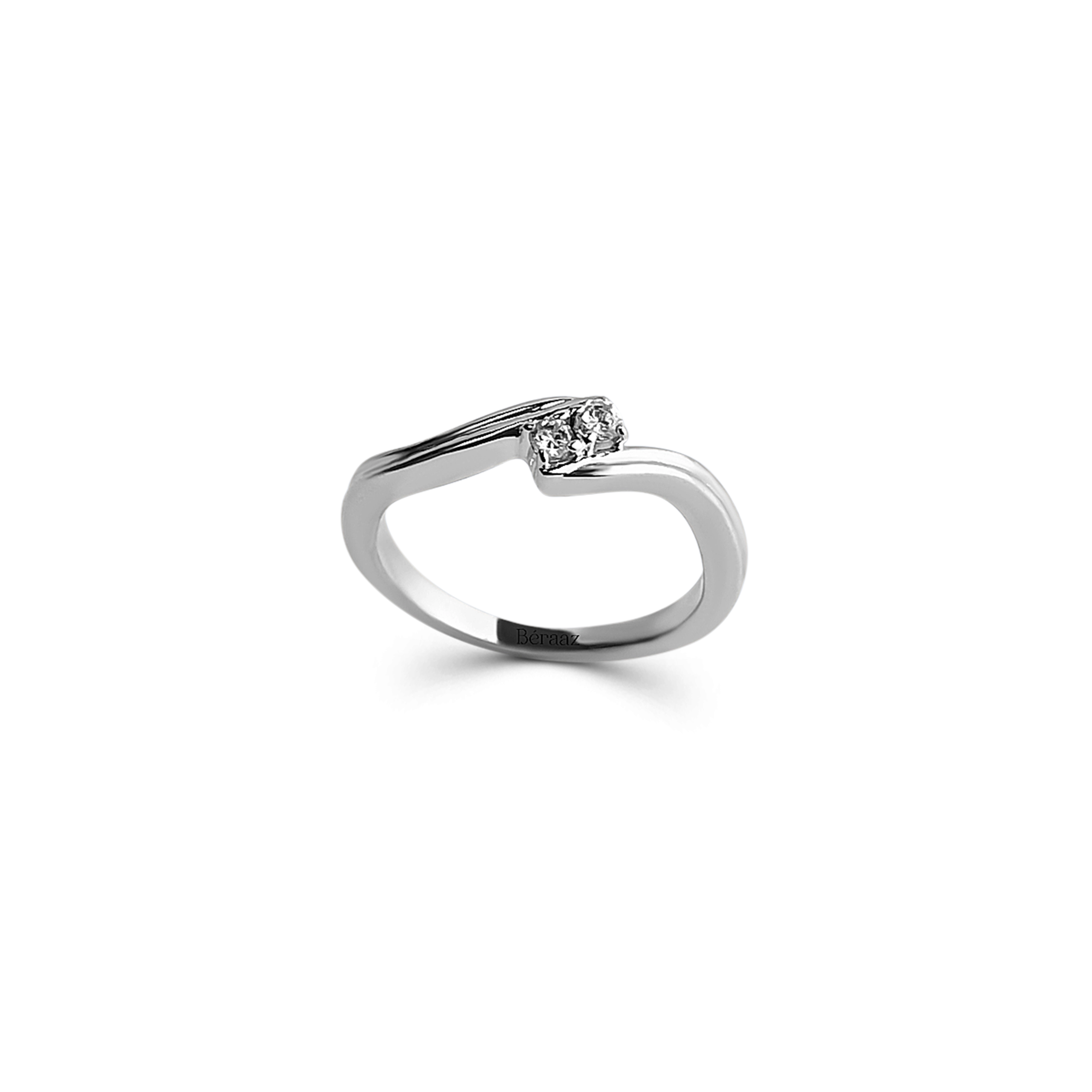 Two Stone Twisted Zirconia Ring