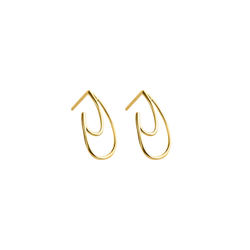 Abstract Thin Drop Earrings